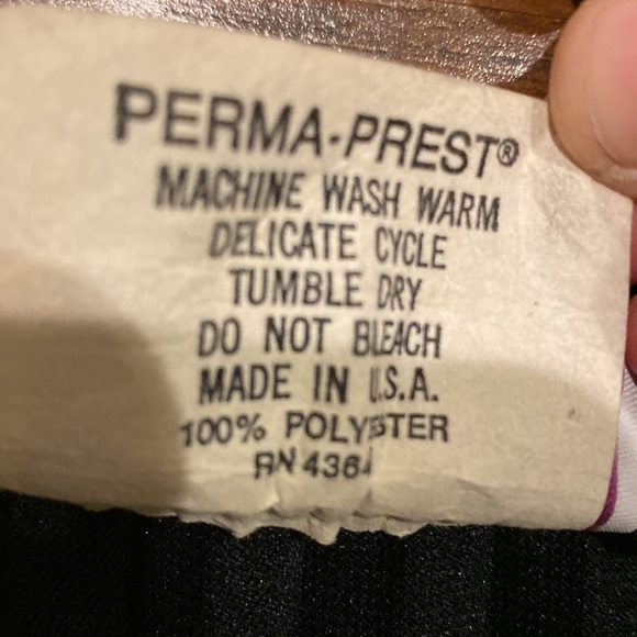 Vintage 70's Sarah K Perma Prest Accordion Pleated Black Midi Skirt Size 10 - Picture 5 of 6